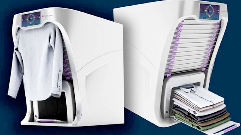 Ya se puede comprar la máquina que plancha sola, dobla y perfuma la ropa en cinco segundos