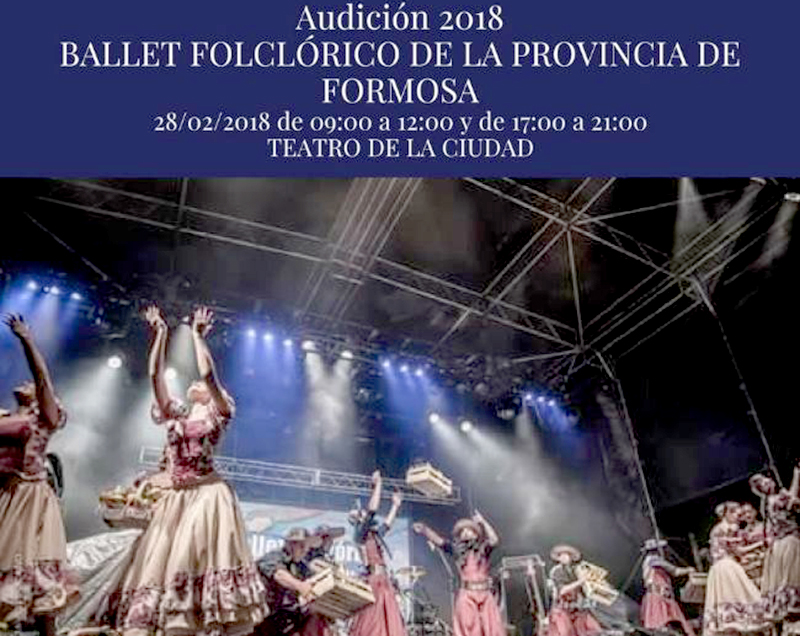Audiciones 2018 para el Ballet Folclórico Provincial