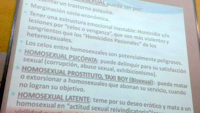 Una docente dio clase sobre “delito homosexual”