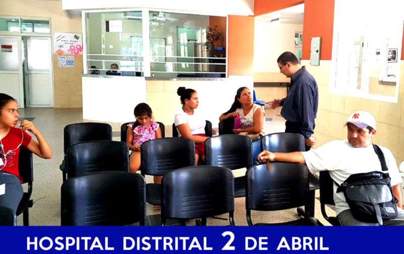Verifican normal prestaciones a pacientes en hospital del 2 de Abril