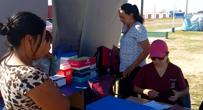 El MDH instaló una carpa sanitaria en el Lote 111