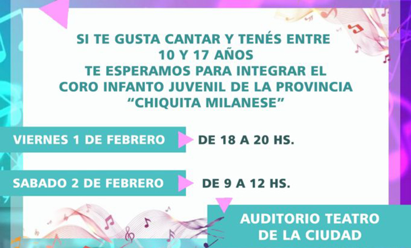 Audiciones para el Coro Infanto Juvenil