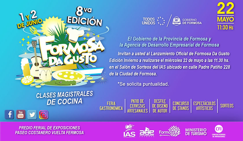 Lanzan “Formosa Da Gusto”