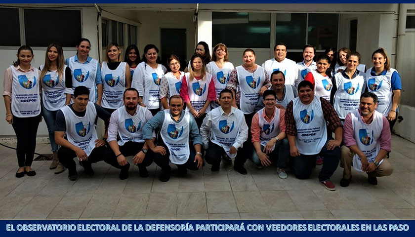 Veedores del observatorio electoral de la Defensoría en las PASO y escrutinio provisorio
