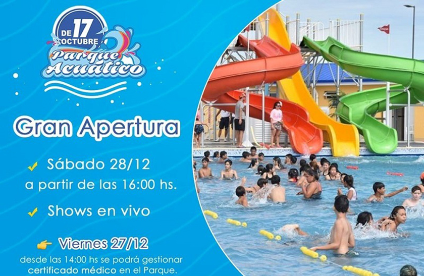 Con una gran fiesta, este sábado abren la temporada en el Parque Acuático
