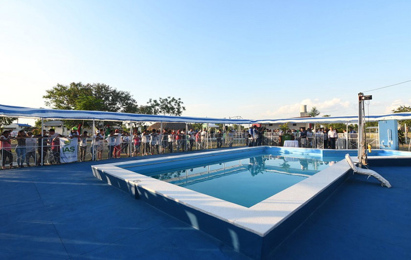 La pileta inclusiva en el camping AMEIAS comenzó la temporada de verano 2020