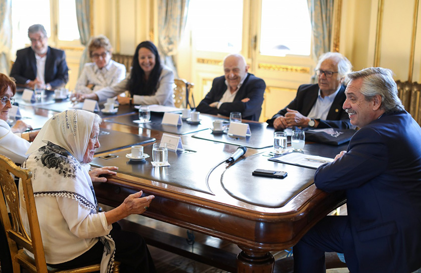 El presidente Alberto Fernández recibió a representantes de organismos de Derechos Humanos