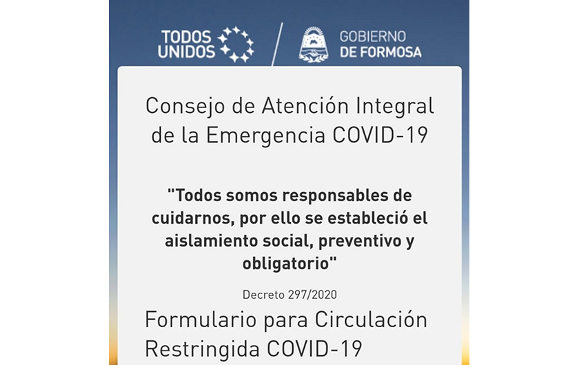 Para desplazarse es necesario el Formulario para Circulación Restringida COVID-19