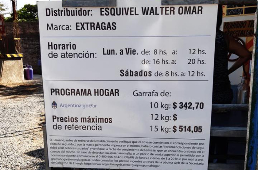 Gas en garrafas: Por sobre los 350 pesos es sobreprecio