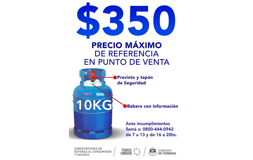 Este sábado se podrá comprar garrafa de gas a $350 en varios puntos de venta