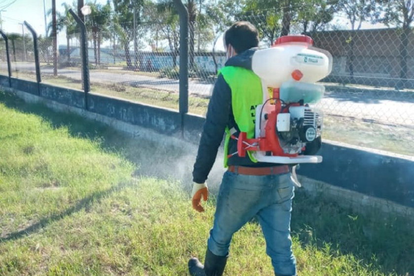 Tareas de descacharrizado y fumigación contra el dengue en el campus de la UNaF