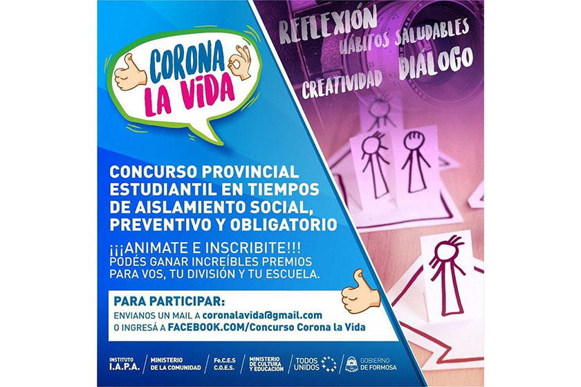 Lanzan el concurso “Corona la vida”, dirigido a estudiantes secundarios