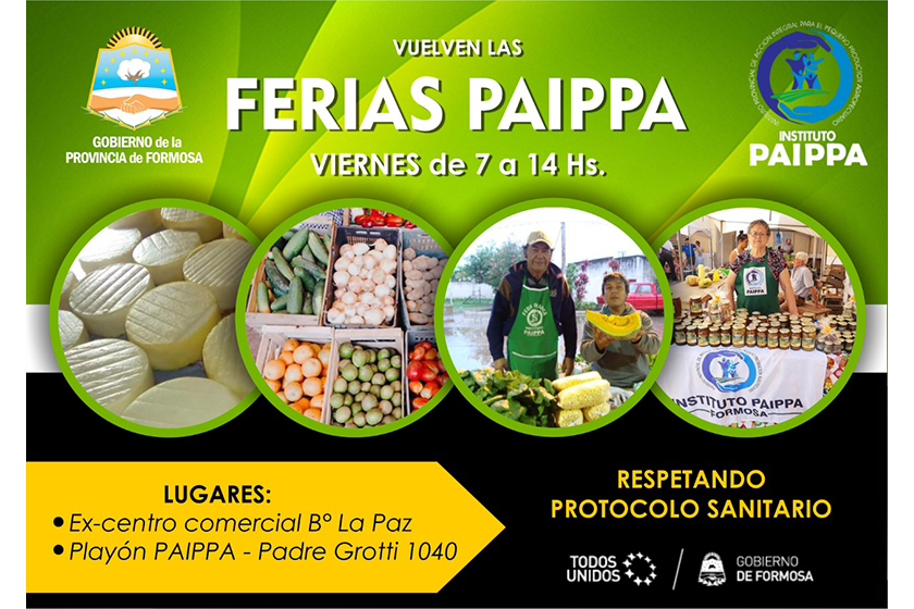Este viernes retoman su actividad las ferias Paippa