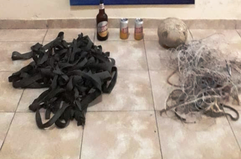 La Policía secuestró elementos de juego de “Piki voley” y envases de cerveza