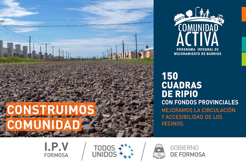 El IPV enripia 150 cuadras con polímero en el barrio “La nueva Formosa”
