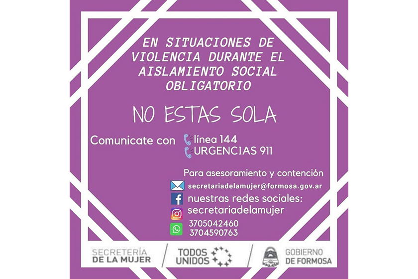 Violencia de género: Asistencia integral de la Secretaría de la Mujer durante la cuarentena