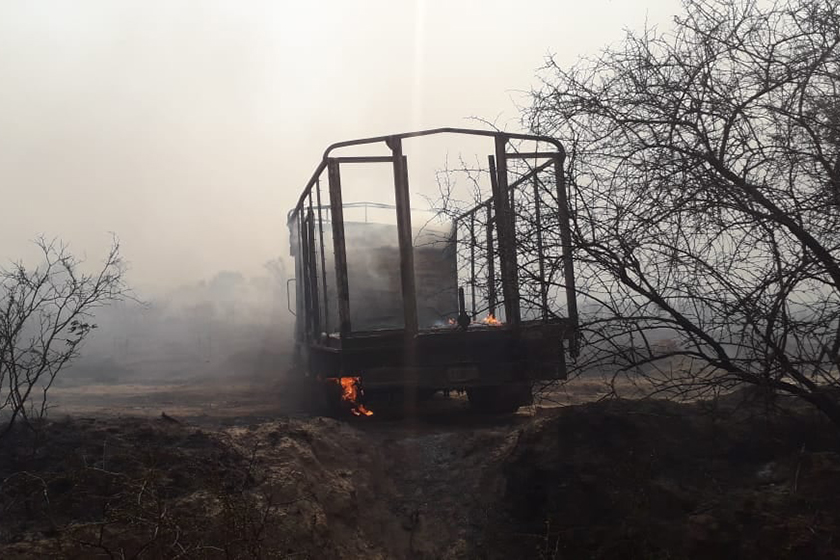Incendio en San Martín 2 causó muerte de animales y destrucción de vehículos