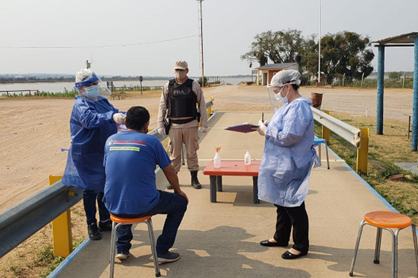 COVID -19: Sin pausa siguen los controles sanitarios en Puerto Pilcomayo