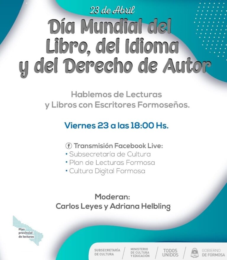 Día Mundial del Libro: El Plan de Lectura organiza encuentro virtual con escritores formoseños