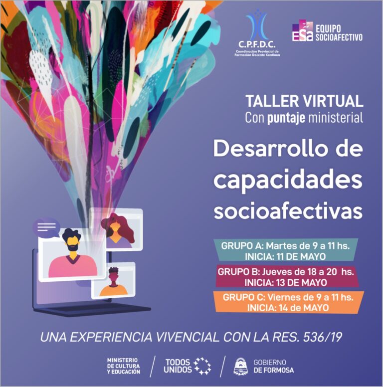 Educación: Se brindará un taller virtual sobre el Desarrollo de Capacidades Socio-afectivas