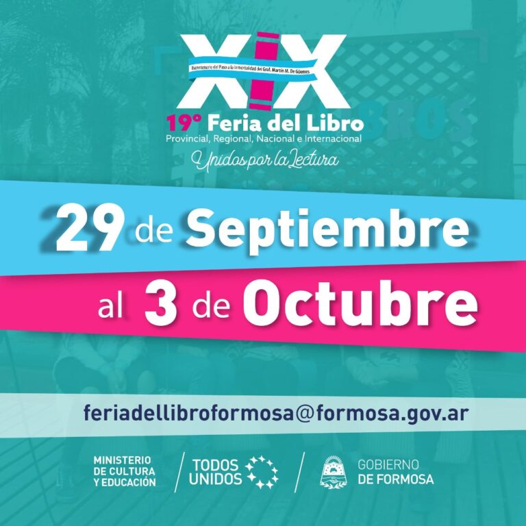 La XIX Feria del Libro se llevará a cabo del 29 de septiembre al 3 de octubre