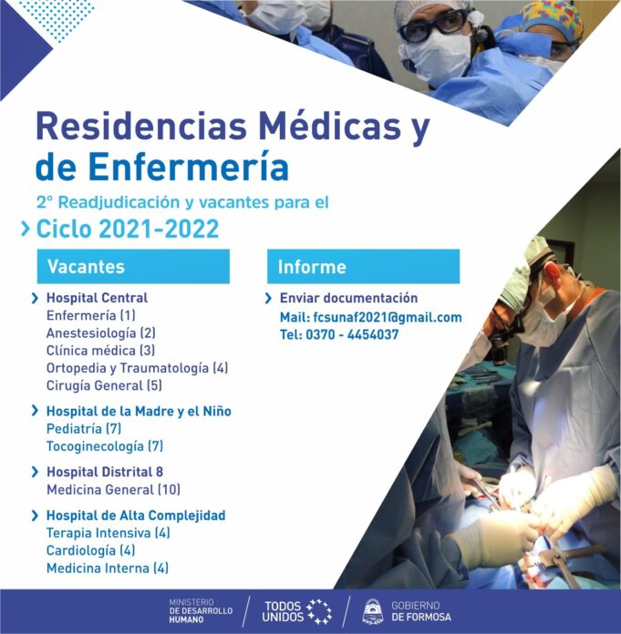 Segundo llamado a readjudicaciones para residencias médicas y de enfermería