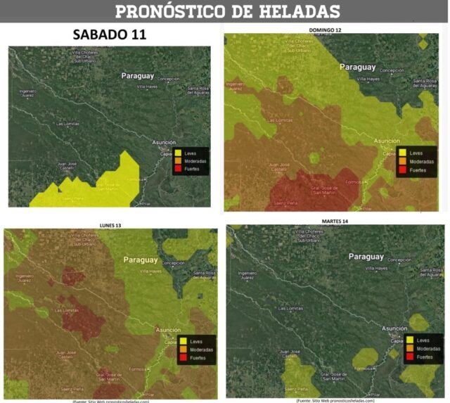 Habrá heladas el fin de semana, por lo que recomiendan a productores tomar recaudos