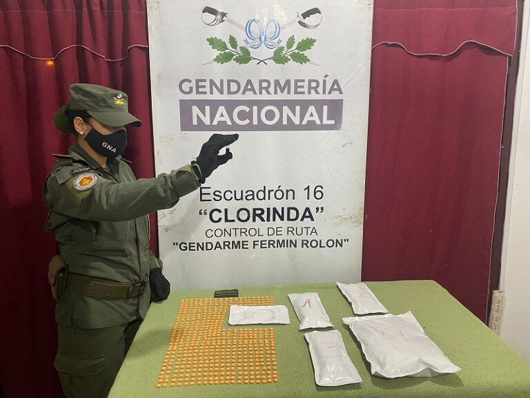 Gendamería decomisó 500 pastillas de éxtasis en Clorinda