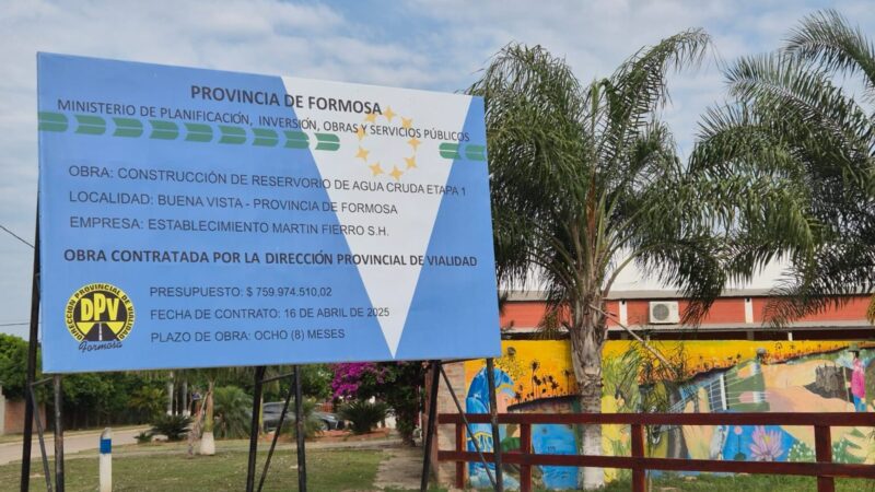 La DPV concluyó las obras del reservorio de agua dulce en Buena Vista