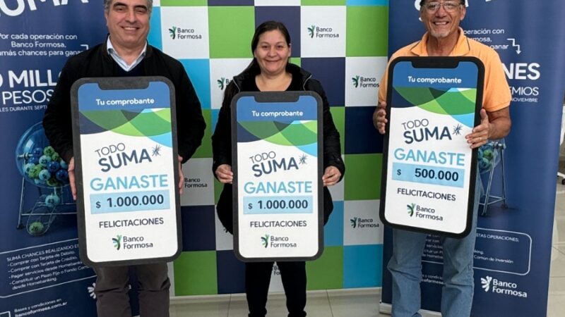 Todo Suma sigue premiando la confianza de los formoseños: Banco Formosa realizó su cuarto sorteo